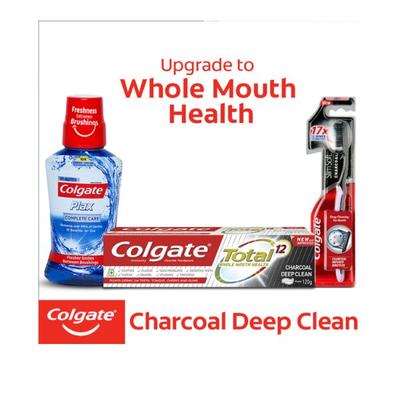 Colgate-Palmolive, Colgate Total Whole Mouth Health, Antibacterial Toothpaste (Charcoal Deep Clean) 120 gm - Toothpaste