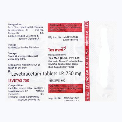 LEVETAS 750mg Tablet 10's - Epilepsy/Convulsion-Ant
