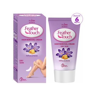 VI-John Women Feather Touch Honey and Saffron Hair Removal Cream -(each Pack Of 10) 40gm each 6's - Women Perfumes (Edt/Edp)