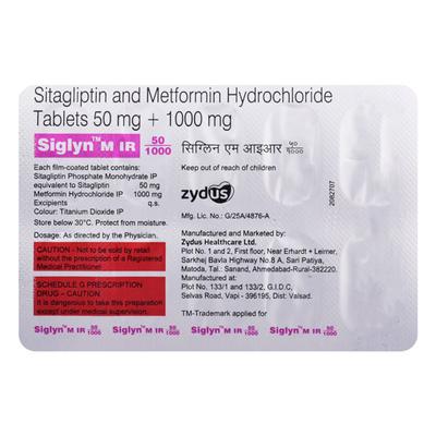SIGLYN M IR 50/1000 Tablet 10's - Diabetes-Ant