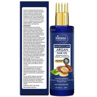 St.Botanica Hair Oil with Comb Applicator - Moroccan Argan 150ml - Hair Oils