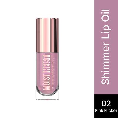 Swiss Beauty Moist Heist Shimmer Lip Oil, Luminous Shine, Hydrating, Lightweight -2 Pink Flicker 4.8 gm - Lip Glosses