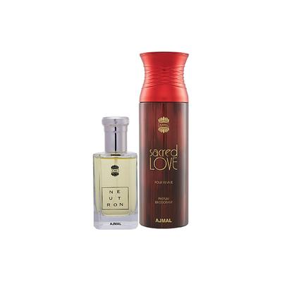 Ajmal Neutron EDP Citrus Fruity Perfume And Sacred Love Deodorant Floral Musky Fragrance 300 ml - Perfumes (Edt/Edp)
