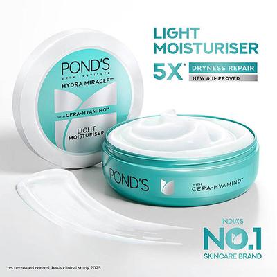 Pond's Light Moisturiser With Cera-Hyamino for 5X Dryness Repair for Soft, Smooth Skin, 200ml - Face Moisturizers