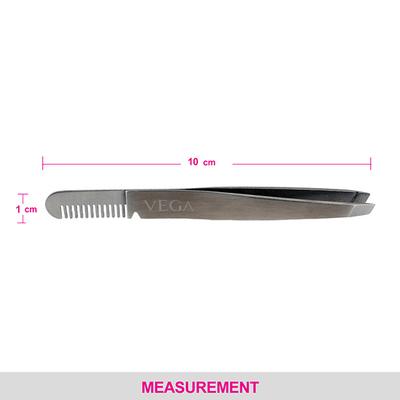 Vega 2 In 1 Brow Groomer And Tweezer (TWE - 01) 15 gm - Tweezers