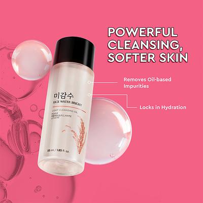 The Face Shop Rice Water Bright Light Cleansing Oil - Korean Makeup Remover for Heavy Makeup 55 ml - Scrubs & Exfoliants