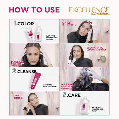 L'Oreal Paris Excellence Creme Hair Color, 6.13 Golden Brown (100gm + 72ml) 1's - Crème