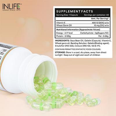 INLIFE Vitamin E Oil With Wheat Germ Oil Capsules 60's - Multi-Vitamins