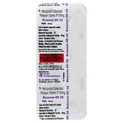 Betamet ER 50mg Tablet 10'S - Hypertension-Bet