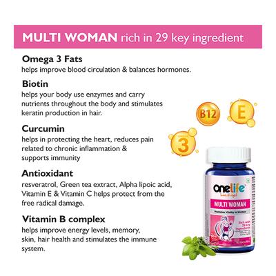 Onelife Multi Woman (Promotes Vitality) Veg Tablet 60's - Women Health