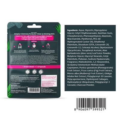 Chicnutrix Korean Black Charcoal Face Sheet Mask 1's - Masks & Peels