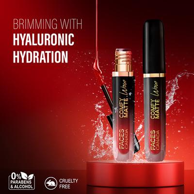 Faces Canada Comfy Matte Wow Liquid Lipstick - Ruby Rouge 05, One Swipe Application 3.8 ml - Liquid Lipsticks