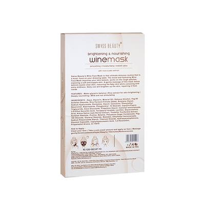 Swiss Beauty Brightening & Nourishing Wine Mask 80 gm - Masks & Peels
