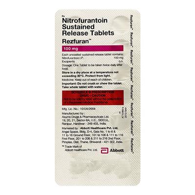 Rezfuran 100mg Tablet 14'S - Bacterial Infections-OAB