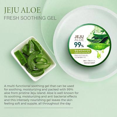 The Face Shop Jeju Aloe 95% Fresh Soothing Gel 300 ml - Face Gels