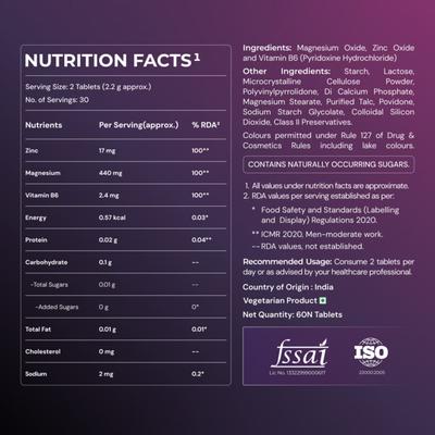 Nutrabay Zinc + Magnesium B6 Tablets 60's - General Health