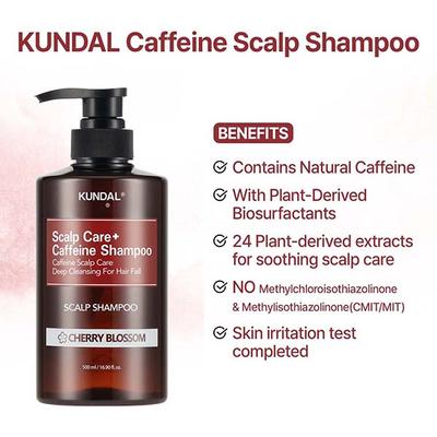 Kundal Caffeine Scalp Shampoo Cherry Blossom 500 ml - Shampoos