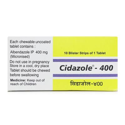 Cidazole 400mg Tablet 1'S - Parasitic Worms-Ant