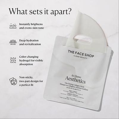 The Face Shop Vita-Toning Collagen Face Mask With Glutathione & Hyaluronic Acid 24 ml - Masks & Peels