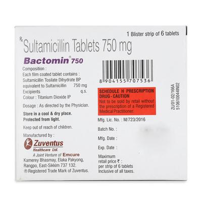 Bactomin 750mg Tablet 6'S - Bacterial Infections-Pen