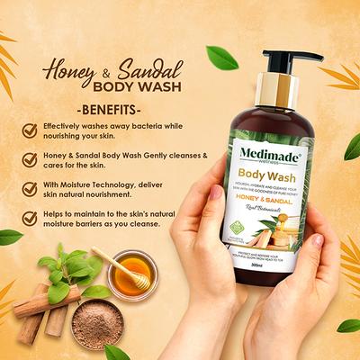 Medimade Honey And Sandal Body Wash 300 ml - Shower Gels & Body Wash
