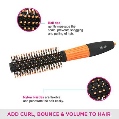 Vega Round Brush Black (E15 - RB) 1's - Hair Brushes