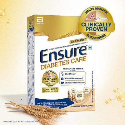 Ensure Diabetes Care Powder - Wholesome Wheat Flavour 375 g (Refill Pack) - Nutrition Powders
