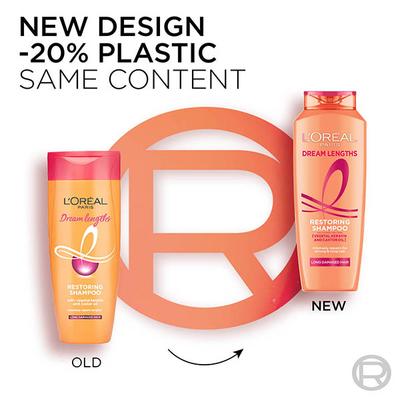 L'Oreal Paris Dream Lengths Restoring With Vegetal keratin and Castor Oil Shampoo 340 ml - Shampoos