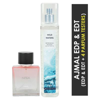 Ajmal Neea EDP For Women & Wild Waters EDT For Men & Women Combo Pack Of 2 350 ml - Perfumes (Edt/Edp)