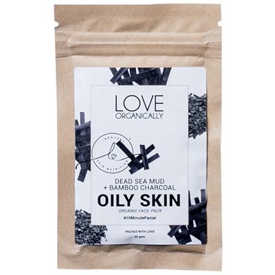 Love Organically Oily Skin Organic Face Pack Powder - Dead Sea Mud + Bamboo Charcoal 25 gm - Face Packs