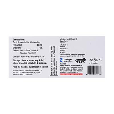 FEBUVAC 40 Tablet 10's - Gout