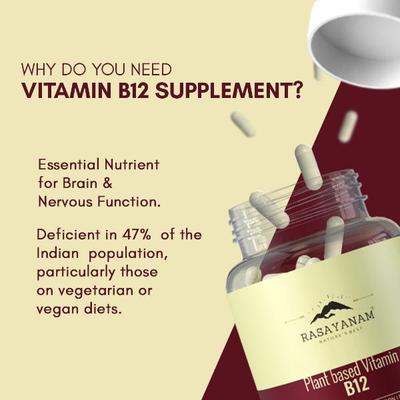 Rasayanam Plant Based Vitamin B12 Capsules 120's - Multi-Vitamins