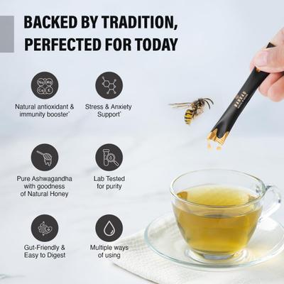 Bargad KSM-66 Ashwagandha Honey Sticks - Vanilla Flavour 7's - Speciality Medicines