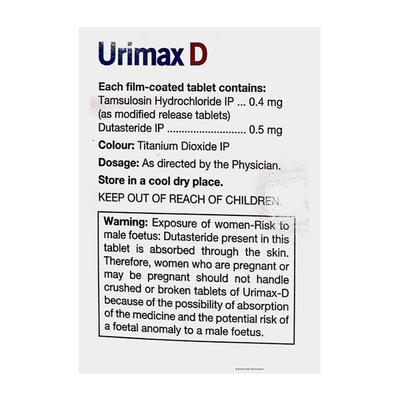 URIMAX D Tablet 30's - Bladder And Prostate Disorders-Dru
