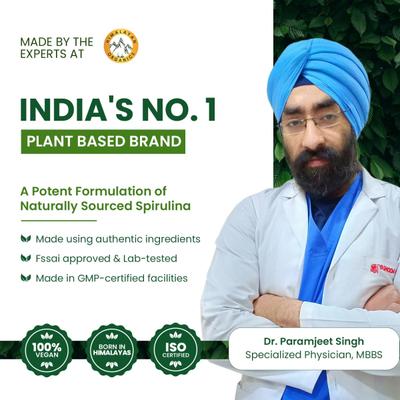 Himalayan Organics Spirulina Vegetarian capsule 120's - Herbal Dietary Supplement