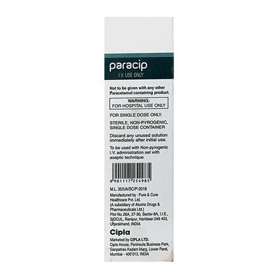 Paracip Infusion 100ml - Fever-Ana