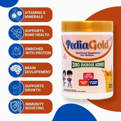 PediaGold Zero Added Sucrose Complete Nutrition Powder for Children - Mango Flavour 400 g - Protein Drink