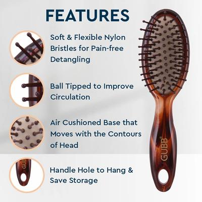 GUBB Oval Cushion Hair Brush, Large - Scottish Range 120 gm - Hair Brushes