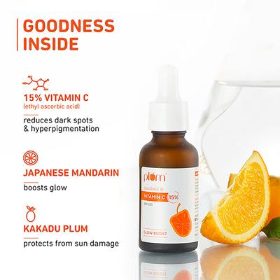Plum 15% Vitamin C Face Serum Glow Boost with Mandarin 30ml - Face Serum