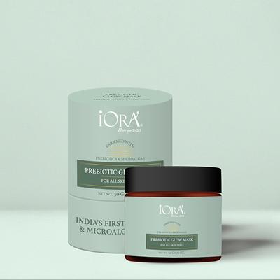 iORA Prebiotic Glow Mask for Glowing and Radiant Skin enriched with Licorice Aloe Vera and Essential Oils for Fairness Tan Removal 50 gm - Masks & Peels