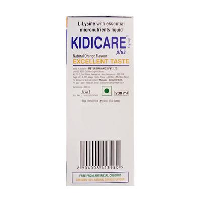 KIDICARE PLUS NATURAL ORANGE FLAVOUR Syrup 200ml - Supplements-Vam