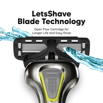 LetsShave Pro 6 Maxxx World 1st 6 Shaving Blade Razor Refills (4), Precision Back Blade - Razors & Cartridges