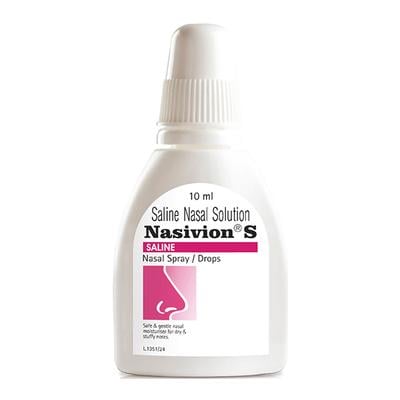 Nasivion S Saline Nasal Spray Drops 10ml - Nasal Congestion-Nas