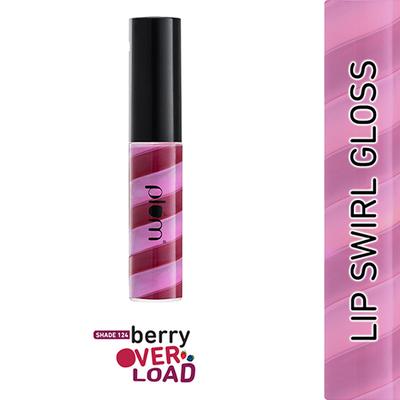 Plum Soft Swirl Lip Gloss, High-Shine Finish, Intense Pigment, 3 Shades In 1, 124 Berry Overload 6 ml - Liquid Lipsticks