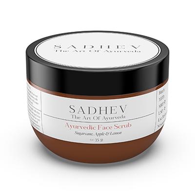 Sadhev Ayurvedic Face Scrub with Sugarcane, Apple, and Lemon 75 gm - Scrubs & Exfoliants