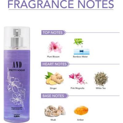 AND Dainty Glam & Pretty Vogue Pack Of 2 Body Mist For Female Crafted By Ajmal 400 ml - Women Perfumes (Edt/Edp)
