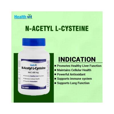Healthvit N-Acetyl L-Cysteine (NAC) Liver & Antioxidant Support 600mg-Capsules 60's - Calcium And Minerals