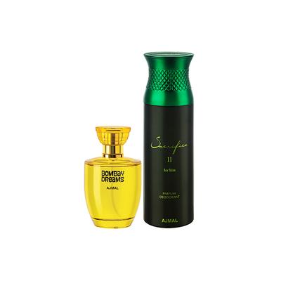 Ajmal Bombay Dreams EDP Floral Fruity Perfume And Sacrifice II For Him Deodorant Fruity Aromatic Fragrance 300 ml - Perfumes (Edt/Edp)