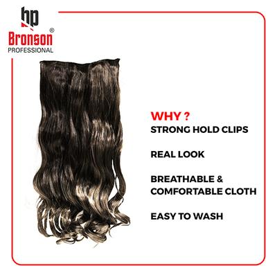 Bronson Professional Hair Extensions Out Curl 5 Clip-In 24 inch Gold Brown Highlight No 27B/2 1's - Hair Clips/Bands
