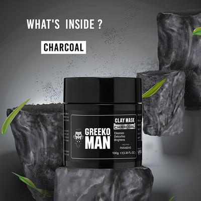 Greeko Man Charcoal Clay Mask 100 gm - Masks & Peels